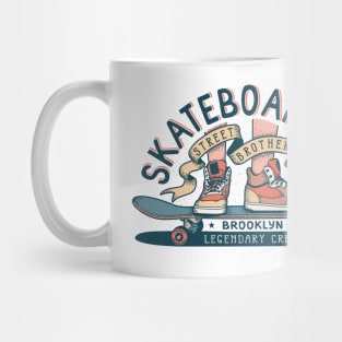 Authentic Skateboarding vintage print design for T-shirt Mug